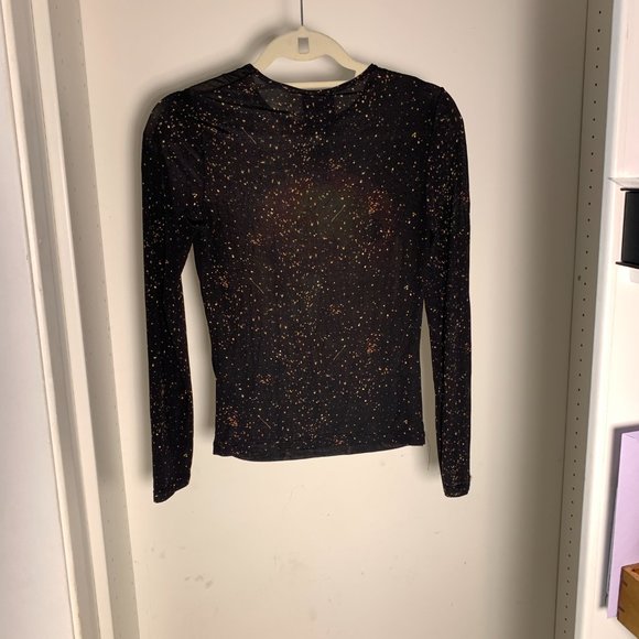 Vintage Kenzo black mesh top - Multi Iconic sunburst cityscape print - Size S - Picture 4 of 4